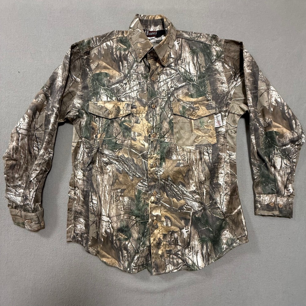 Oil Gas Safety Supply Real Tree FR  Flame Resistant Camouflage Work Shirt Men L